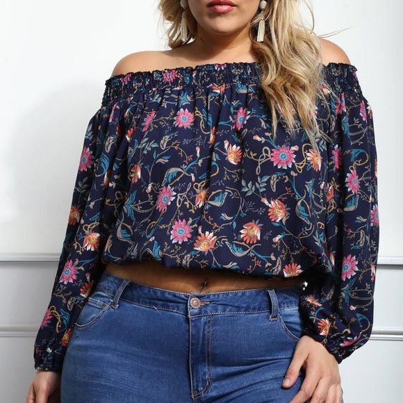 Tops - 2x 3x PLUS Non-wrinkle Soft Rayon Off Shoulder Top